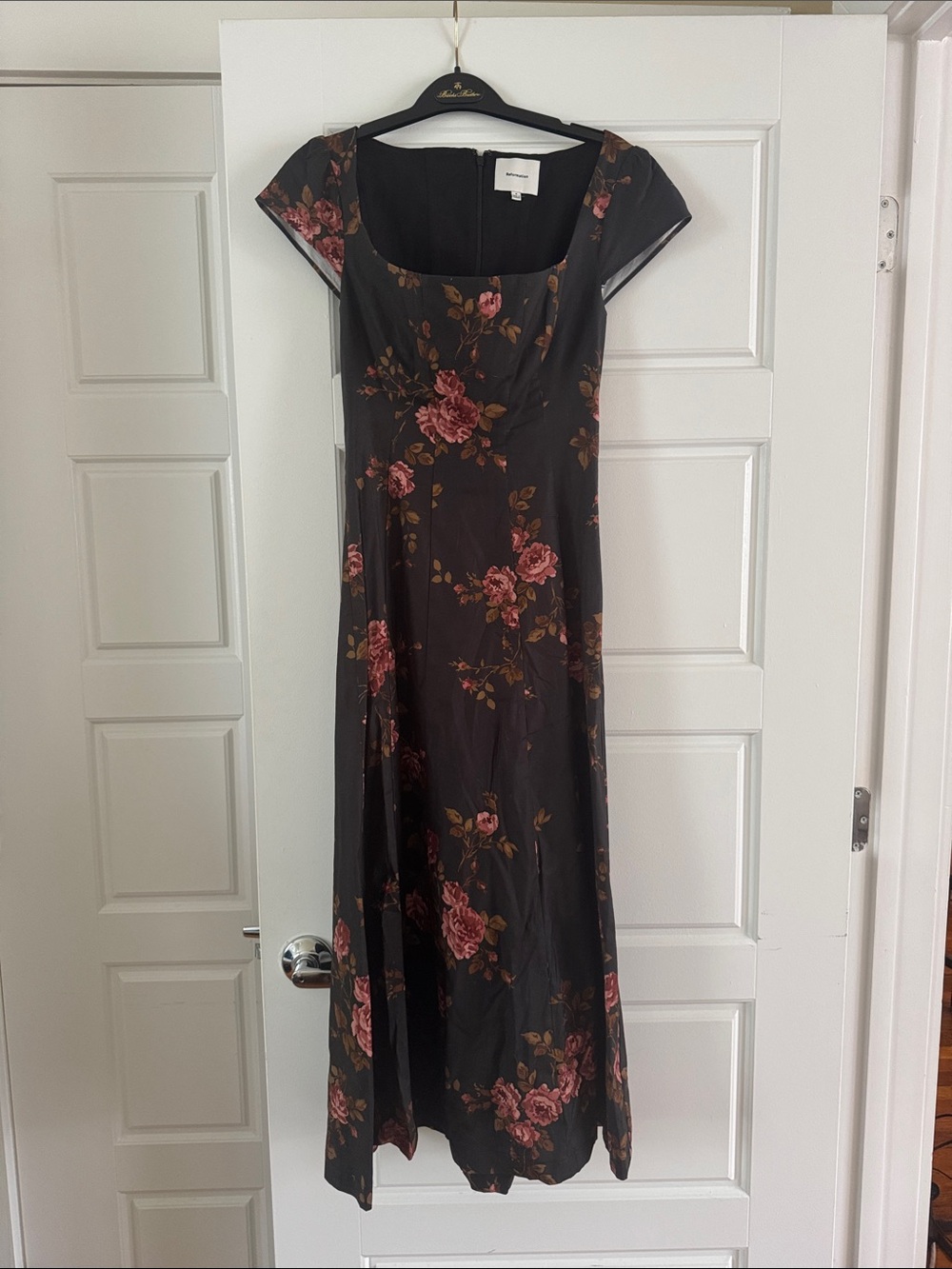Reformation Floral Square-Neck Midi Dress
